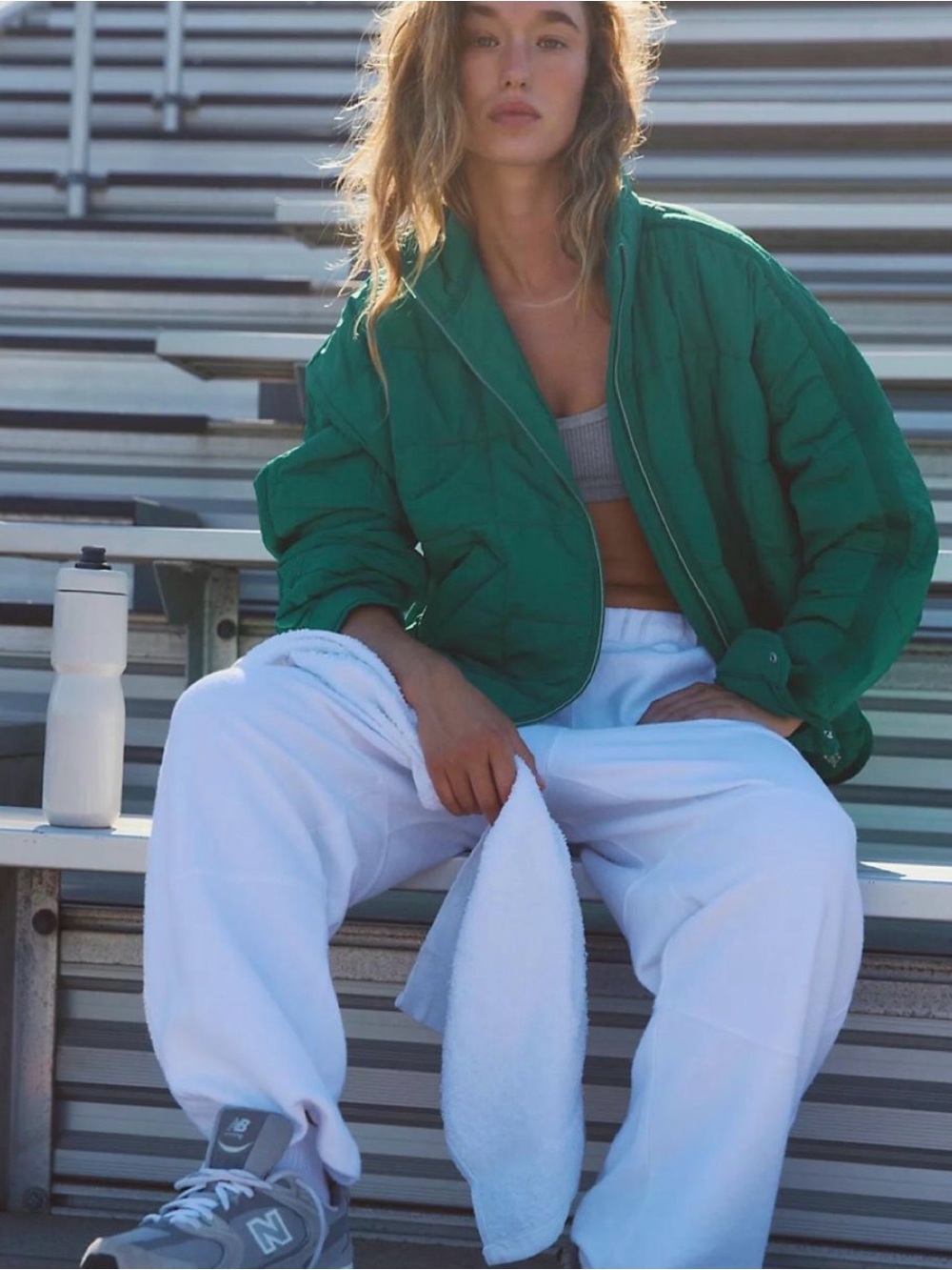Green Quilted puffer Jacket - Women